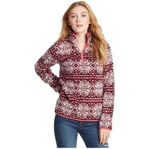 Prince And Fox Sherpa Fleece Pullover Extra Size XL Snowflake Half Zip Pink